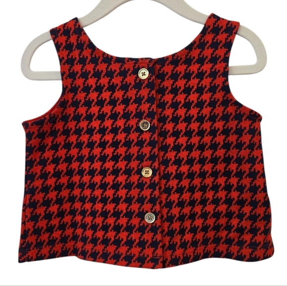 JANIE AND JACK FUNNY VALENTINE HOUNDSTOOTH TOP. SIZE 18-24 MONTHS. - Picture 3 of 9